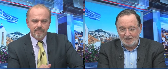 Ο Π.Λαφαζάνης με Γ.Βαθιώτη