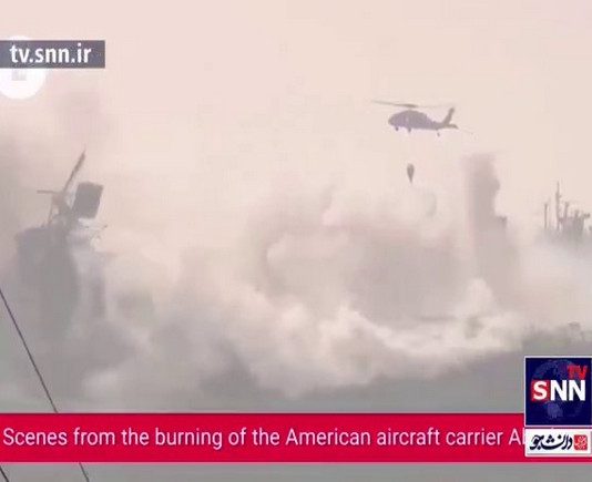 Ιρανικό video : Πλάνα απ’το φλεγόμενο αμερικανικό αεροπλανοφόρο Abraham Lincoln που χτύπησαν οι Χούθι