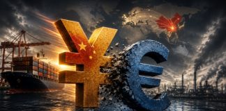Το γιουάν εκτοπίζει το ευρώ με ώθηση από το τεράστιο εμπορικό πλεόνασμα της Κίνας 1,2 τρισ. δολ. και τη βιομηχανική παρακμή της Ευρώπης
